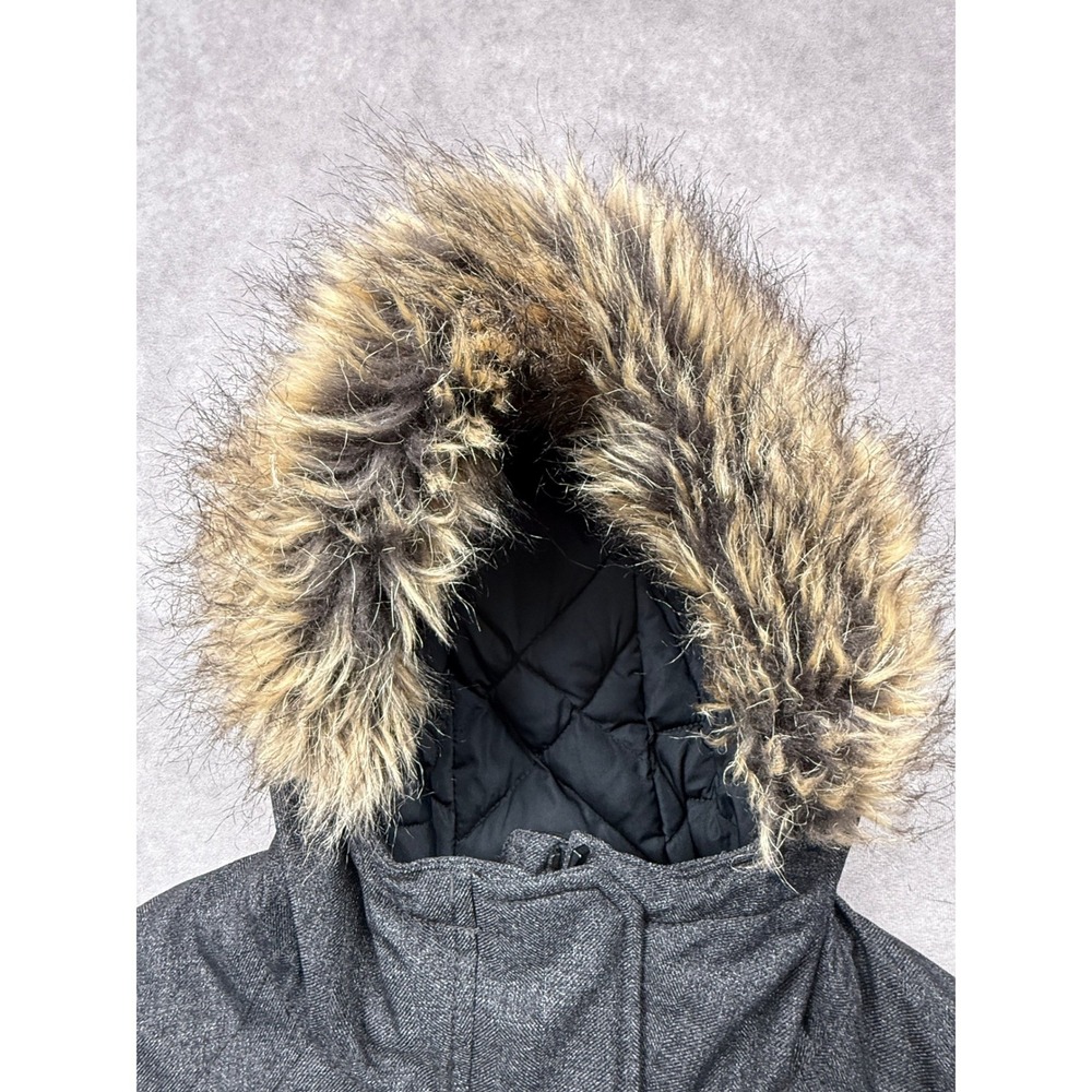 Marmot Chelsea Down Coat Gray Heathered Faux Fur Hood Waterproof Parka Womens M - Picture 13 of 16
